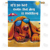 America Forever It's So Hot Dog Melting Beach Humor House Flag
