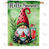 America Forever Hello Summer Watermelon Gnome House Flag