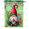 America Forever Hello Summer Watermelon Gnome House Flag
