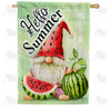America Forever Hello Summer Watermelon Gnome Slice House Flag
