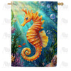 America Forever Golden Seahorse Underwater Ocean House Flag