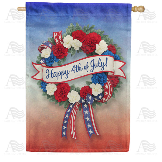America Forever Happy 4th of July House Flag