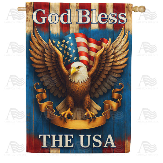 America Forever God Bless The USA House Flag