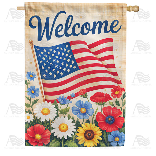 America Forever Welcome American Flag House Flag
