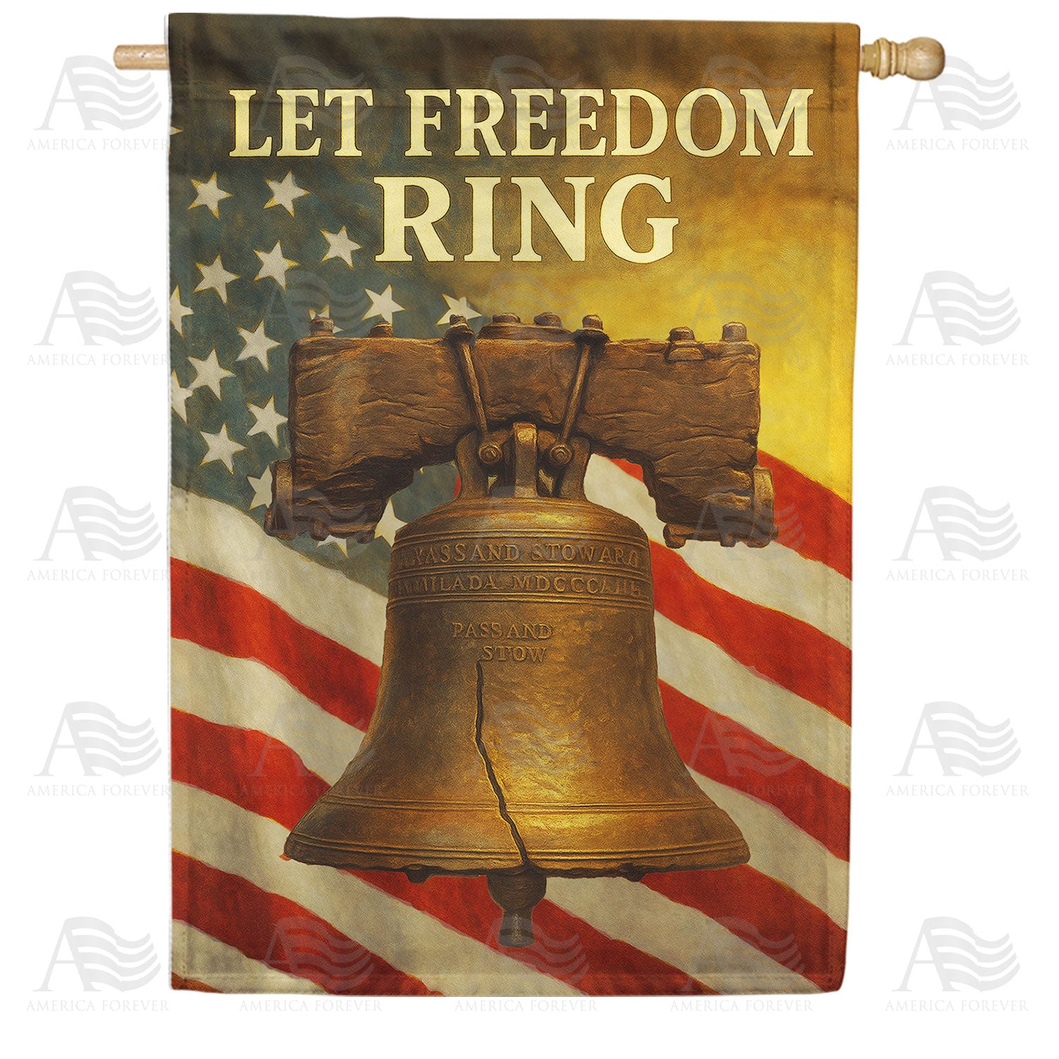 Let Freedom Ring Liberty Bell Double Sided House Flag