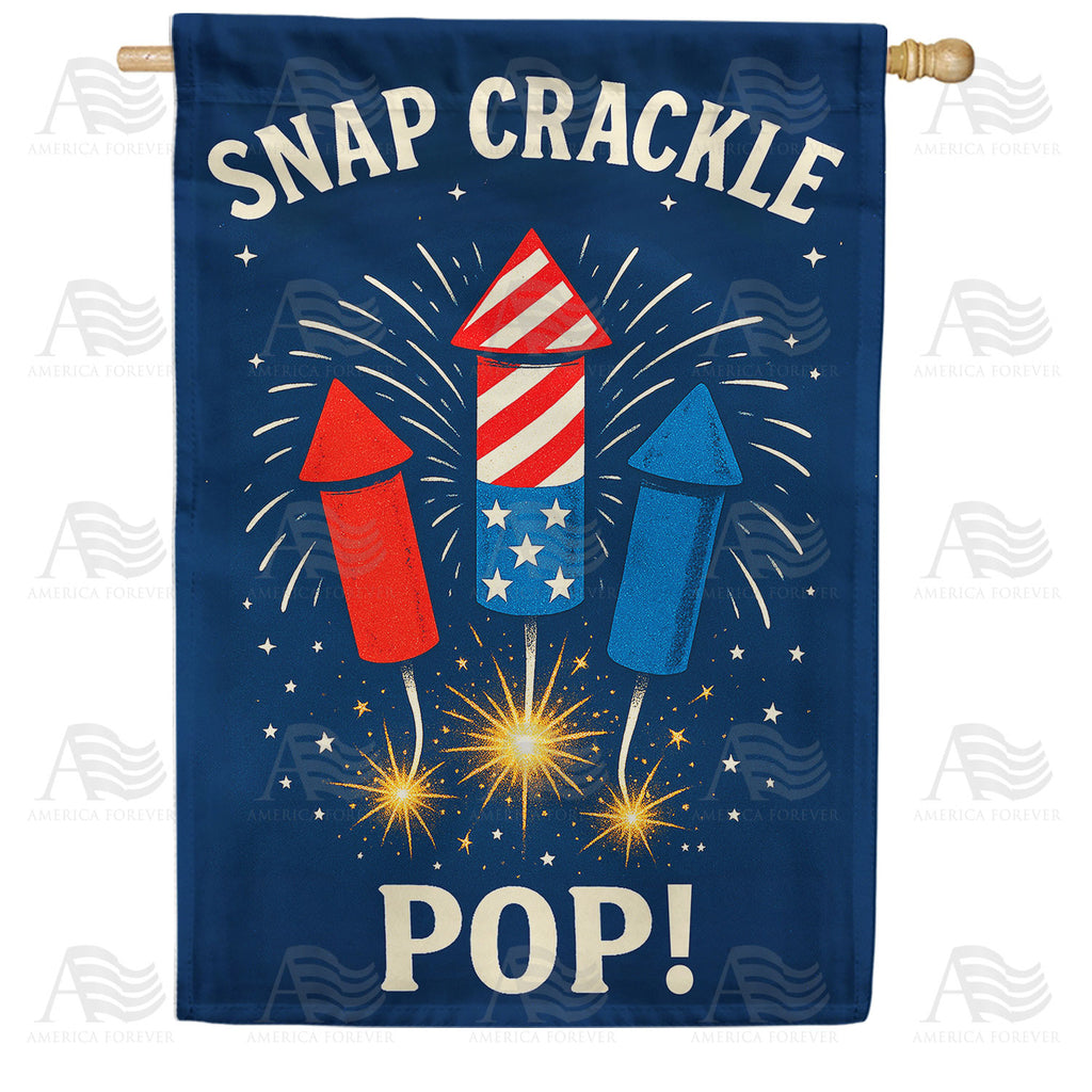 Snap Crackle Pop Fireworks Double Sided House Flag