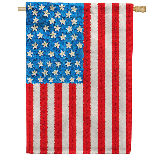 America Forever Floral Petals Flag House Flag