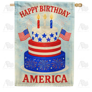 America Forever Happy Birthday America House Flag