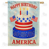 Happy Birthday America Cake Double Sided House Flag