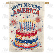 America Forever Happy Birthday America House Flag