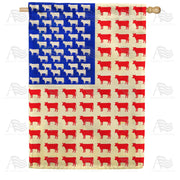 America Forever Patriotic Cow House Flag