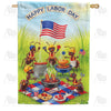 Happy Labor Day BBQ Ants Double Sided House Flag