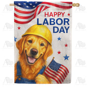 America Forever Happy Labor Day Dog House Flag