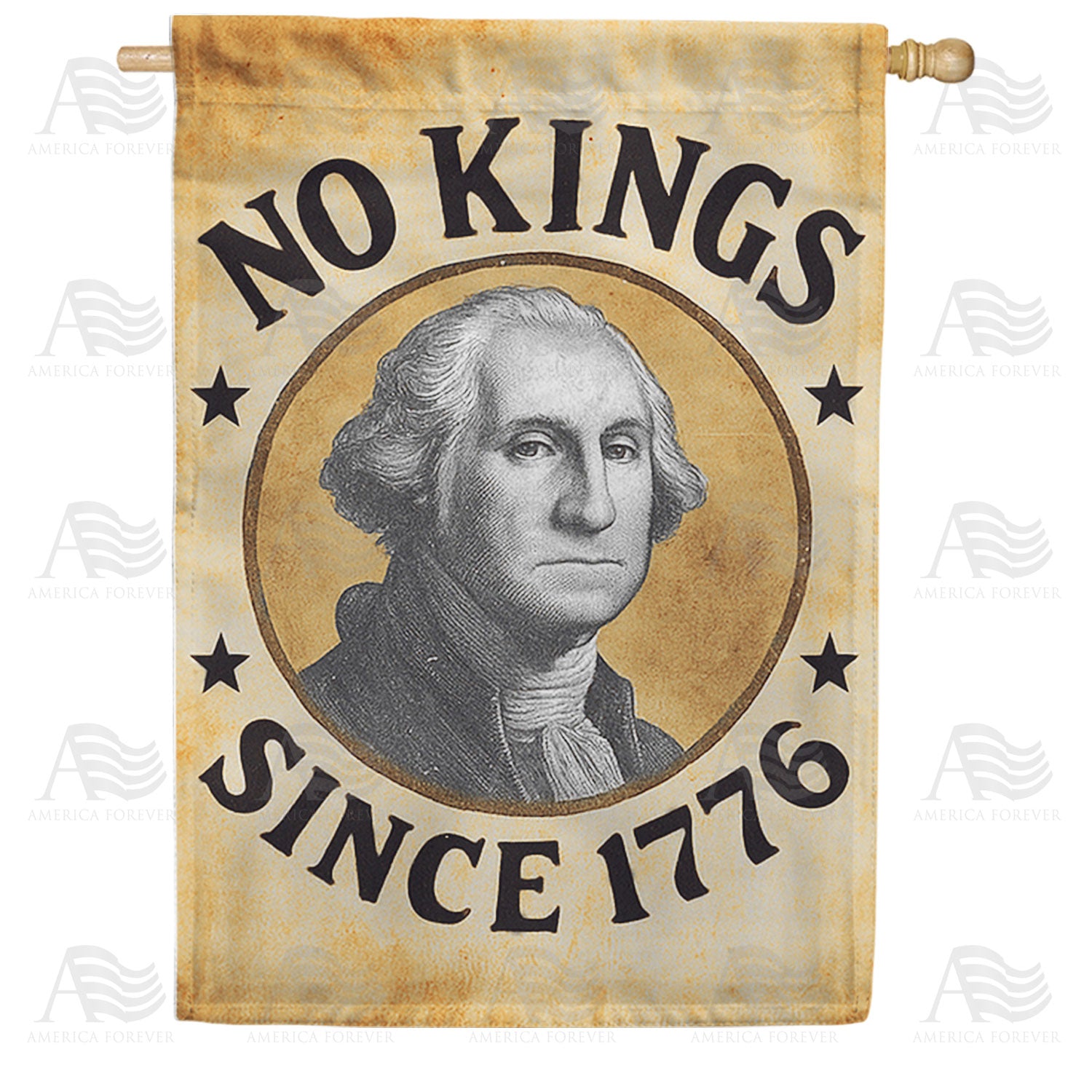 No Kings Since 1776 Double Sided House Flag
