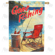 America Forever Gone Fishing House Flag