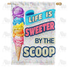 America Forever Life is Sweeter Rainbow Cone House Flag