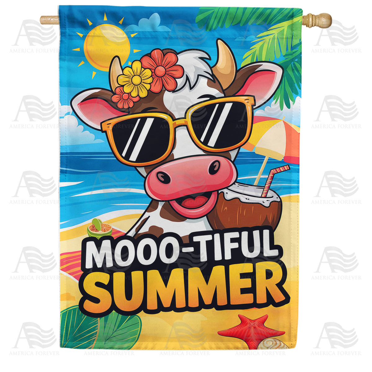 America Forever Moootiful Summer House Flag