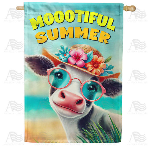 America Forever Moootiful Summer Cow House Flag
