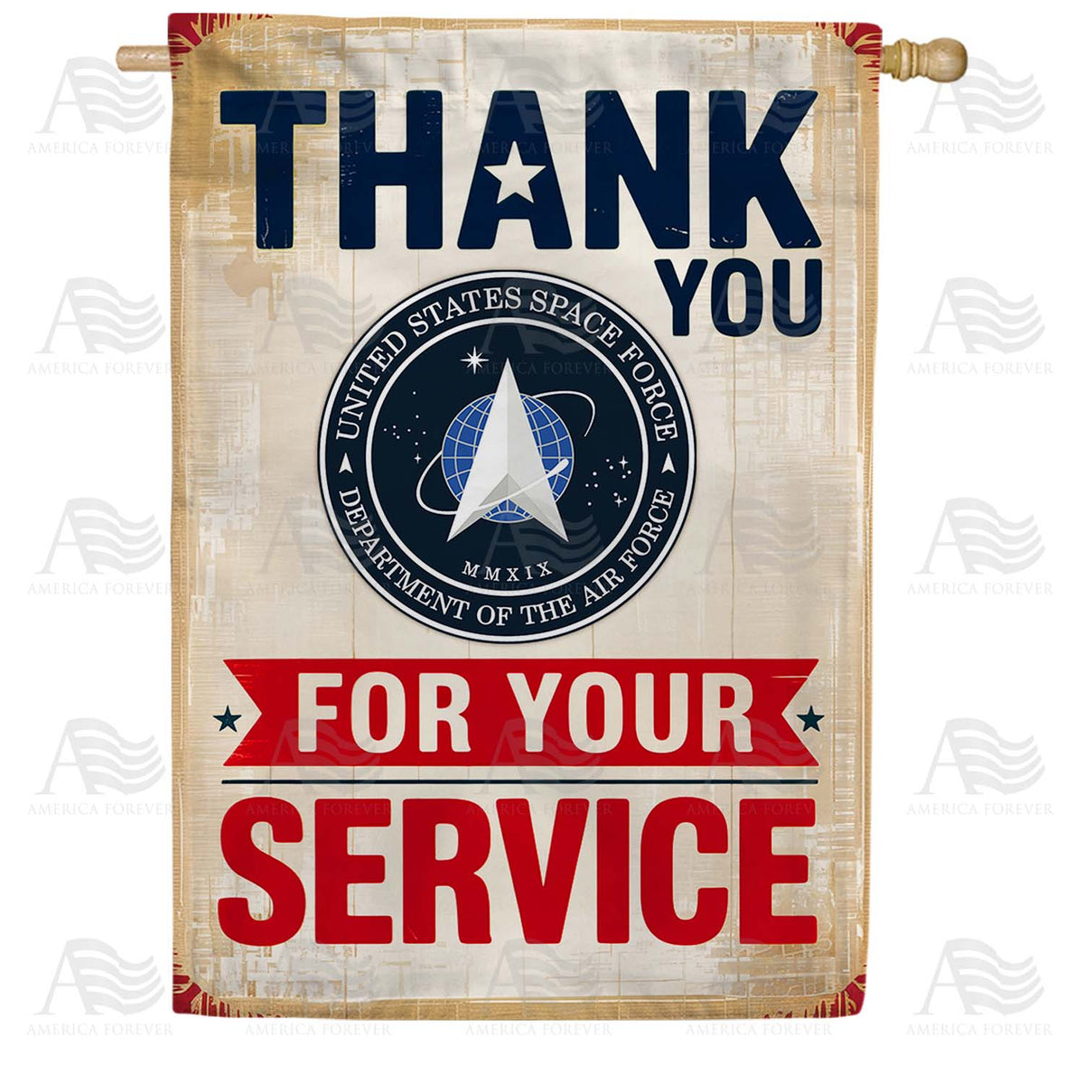 Thank You Space Force Service House Flag