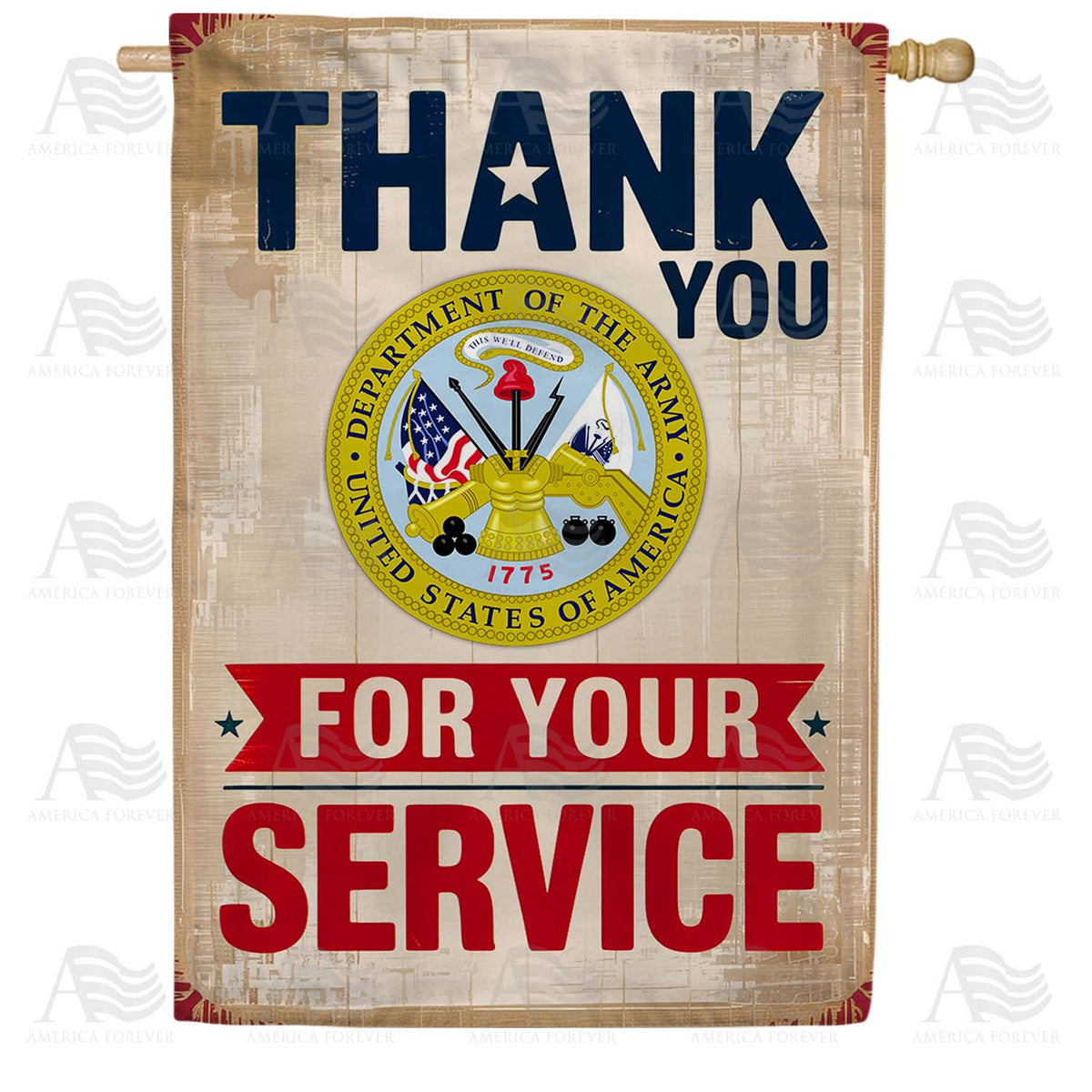 Thank You Army Service House Flag
