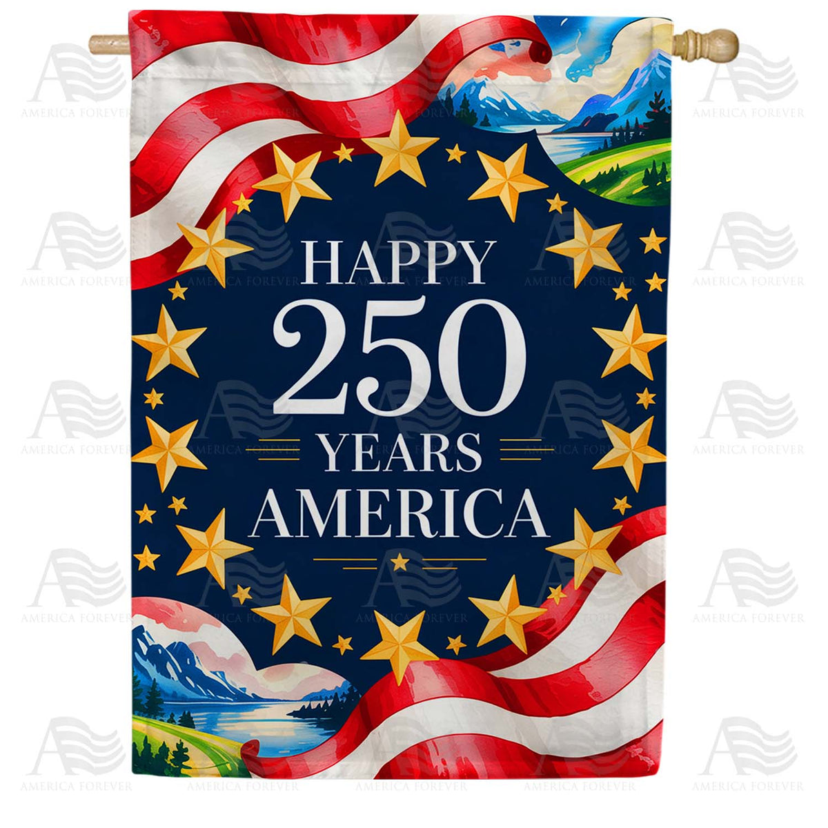 Happy 250 Years America House Flag