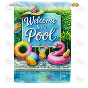 America Forever Welcome to the Pool Summer House Flag