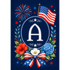 America Forever Floral Fireworks Patriotic Monogram House Flag