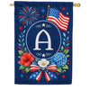 America Forever Floral Fireworks Monogram House Flag