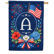 America Forever Floral Fireworks Monogram House Flag