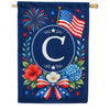 America Forever Floral Fireworks Monogram House Flag