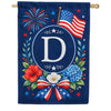 America Forever Floral Fireworks Monogram House Flag