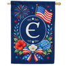 America Forever Floral Fireworks Monogram House Flag