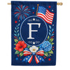 America Forever Floral Fireworks Monogram House Flag