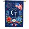 America Forever Floral Fireworks Monogram House Flag