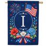 America Forever Floral Fireworks Monogram House Flag
