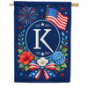 America Forever Floral Fireworks Monogram House Flag