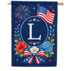 America Forever Floral Fireworks Monogram House Flag