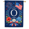 America Forever Floral Fireworks Monogram House Flag