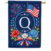 America Forever Floral Fireworks Monogram House Flag