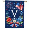 America Forever Floral Fireworks Monogram House Flag