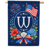 America Forever Floral Fireworks Monogram House Flag
