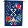 America Forever Floral Fireworks Monogram House Flag