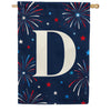 America Forever Patriotic Fireworks Monogram House Flag