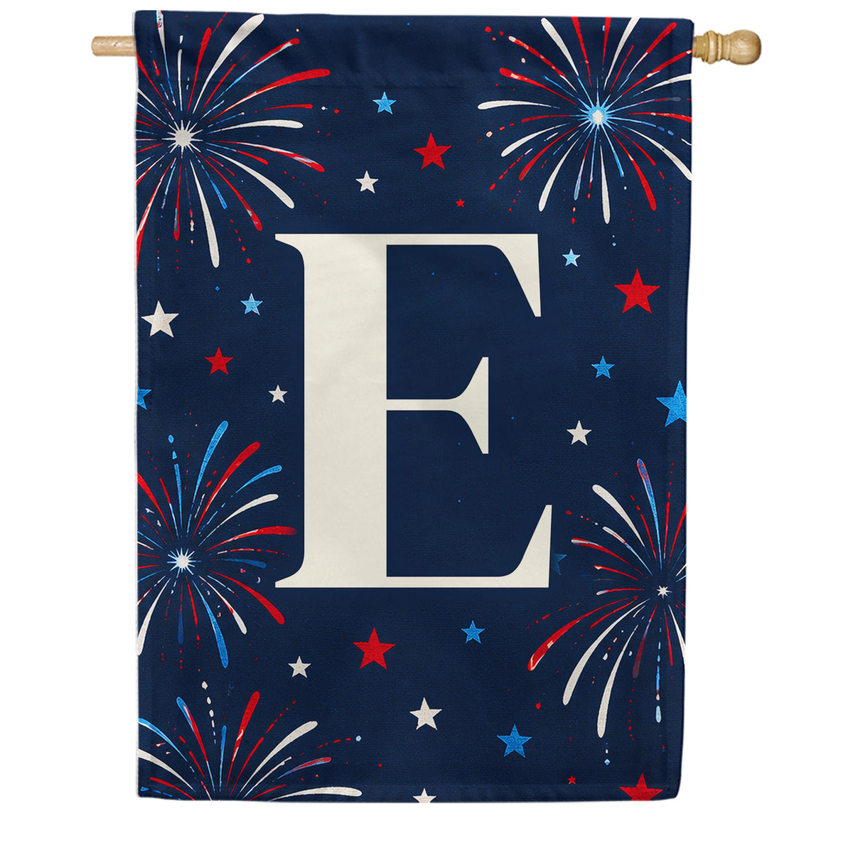 America Forever Patriotic Fireworks Monogram House Flag