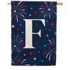 America Forever Patriotic Fireworks Monogram House Flag