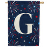 America Forever Patriotic Fireworks Monogram House Flag