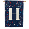 America Forever Patriotic Fireworks Monogram House Flag