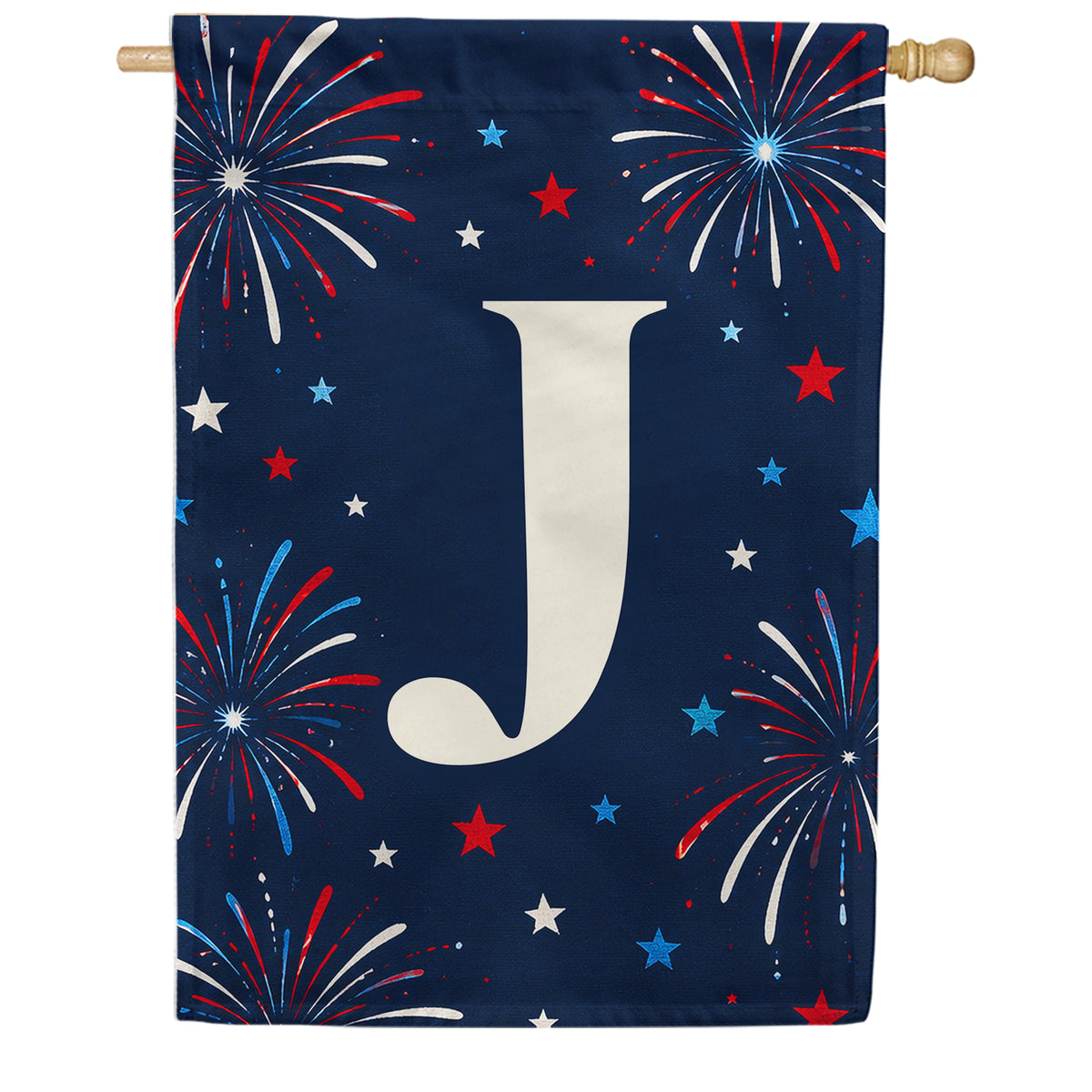 America Forever Patriotic Fireworks Monogram House Flag