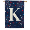America Forever Patriotic Fireworks Monogram House Flag