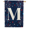 America Forever Patriotic Fireworks Monogram House Flag